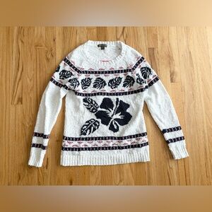 Tommy Bahama hibiscus tropical white sweater XS